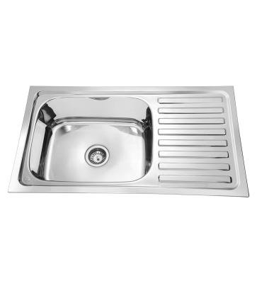 Parryware Single Bowl Kitchen Sink With Drainboard and Flat Edge