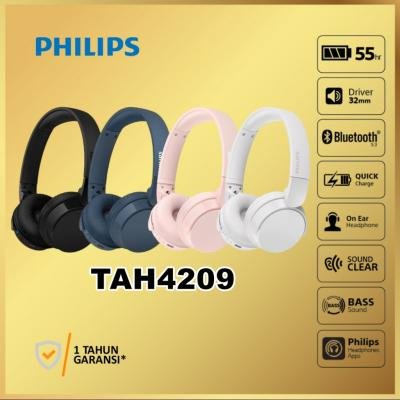 PHILIPS Audio TAH4209BK Bluetooth Headphones