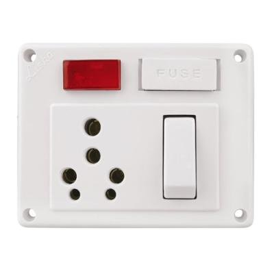 Lisha 5in1 Power Plug With RED Indicator, Fuse